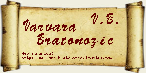 Varvara Bratonožić vizit kartica